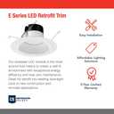 Juno E Series 5"/6" LED Ceiling Light, Baffle Trim Recessed Lighting with 5-in-1 Switchable White Color, 1200 Lumens for High Ceilings, Wet Rated LED Downlight, Dimmable, White, 6-Pack, 5-to-6-Inch, 1200 Lumens