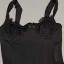 Women's Black All-Match Tight Patchwork Lace Bra Gorgeous Halter Top With Curved Hem Floral Lace Corset Top,  Small Size