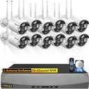 (2-Antennas for Wi-Fi Enhanced) Outdoor Wireless Security Camera System Video Surveillance Cameras