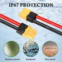 12AWG XT60 Extension Cable 1FT 2PCS XT60 to XT60 Cable with Male to Female Connector for RC Battery Portable Power Station Solar Pane