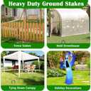 Trampoline Stakes Trampoline Anchors High Wind Heavy Duty Trampoline Accessories Galvanized Steel Set of 8 for Trampolines (12inch Rebar Black 8Pcs)