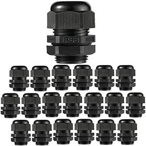 PENGLIN Cable Glands 1" NPT Nylon Cable Connector, Strain Relief Cord Connector, IP68 Waterproof Adjustable Locknut(1 Inch (20-Pack))