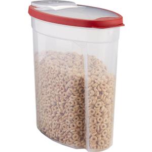 Rubbermaid Flex and Seal Cereal Keeper, 1.5 Gallon, BPA-Free, Clear with Red Lid, Airtight