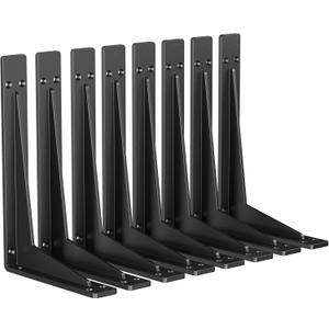 8-Pack 6 Inch Heavy Duty Shelf Brackets, Premium Metal Wall Bracket for Mantel, Countertop Support, Garage Storage Shelves | Floating Shelf Hardware | High Strength Corner Brace