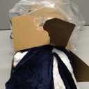 Bedsure GentleSoft Sherpa Fleece Blanket Queen Size for Bed, Non-Heated, Thick and Warm Throw for Women and Men, Soft Fuzzy Plush Weight Queen Blanket for Winter, Navy, 90x90 Inches