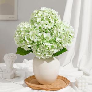 4 Pcs Real Touch Hydrangea Artificial Flowers, 18'' Large Latex Hydrangeas with 6.3'' Full Flower Head & Bendable Stems, Faux Hydrangea Stems for Home Wedding Party Decor & Centerpieces