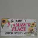 Vintage Welcome to Mamaw's Place Weekends, Weekdays, Whenever Wood Decor Sign, Hanging Printed Wooden Plaque Decor, Rustic Home Decor Sign, Mamaw Decor, Gift for Grandma, Women 12x6 inch