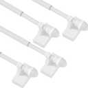 4 Pack Magnetic Curtain Rod for Metal Doors Windows,16 to 28 Inch,Multi-Use Adjustable Appliance for Iron and Steel Place,1/2 Inch Diameter, Tool Free,White
