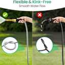 Cesun 10 FT Metal Garden Hose, Drinking RV Water Hose, Reinforced Metal Fittings, Dehumidifier Drain Hose Connector Extension, Reel Extender for Yard