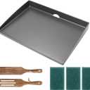 Flat Top Grill Griddle with Accessories Kit for Blackstone 22 inch Table Top Griddle, Heavy Duty Cast Iron, Compatible with Camping and Outdoor Cooking (24" x 20" x 4")