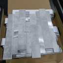 MOFIT Backsplash Tile for Kitchen Peel and Stick Stone Matte Finish, Bathroom Tiles Stickers 3D Wall Panel Linear Mosaic Marble Backsplash Waterproof(10sheets, Cement Grey)