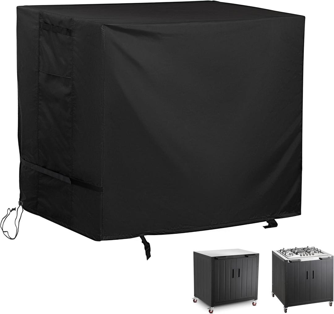 Outdoor Island Table Cover for Feasto Grill Cart with Storage Cabinet, Outdoor Kitchen Cabinet Cover for BBQ Storage Cabinet/Outdoor Kitchen Cart/Outdoor Prep Table