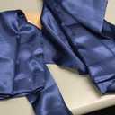 Bedsure King Size Satin Pillowcase Set of 2 - Navy Silky Pillow Cases for Hair and Skin with Envelope Closure, Similar to Silk Pillow Cases, Gifts for Women Men, 20x36 Inches, 2pcs
