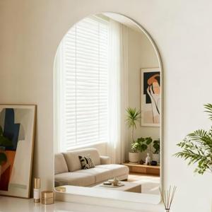 24x36 inch Silver Arched Mirror for Bathroom Vanity Mirror or Wall Decor Arch Mirror Brushed Metal Frame Wall Mounted Mirror for Bathroom LivingRoom Bedroom Entryway