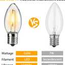 Brightown 25 Pack C9 LED Christmas Light Bulbs, Warm White Plastic C9 Shatterproof LED Bulbs Replacement for Christmas String Lights, E17 Intermediate Base,Commercial Dimmable Holiday Lights