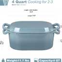 VORRINGARD Oval Dutch Oven Pot with Lid, Enamel Coating Cast Iron Bread Pans for Homemade Sourdough Bread Baking, Cooking, 4 Quart, Sea Salt