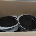 Jinei 100Pcs Painted Charger Plates with Beads, 13 Light Luxury Round Vintage Plates Table Decoration Reusable Dinner Charger for Dining Table Wedding (Black)