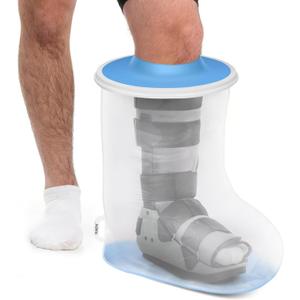 YUNCHI Waterproof Extra Wide Leg Cast Cover for Shower Adult After Surgery with Non-Slip Bottom, Extra Large Watertight Foot Cast Protector for Plus Size Adults Large Casts Surgery Shower Boots