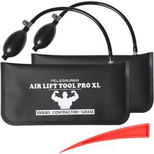 Air Wedge Bag 2pcs, Inflatable Air Shim with Pry Bars, Commercial Grade Air Wedge Pump Kit