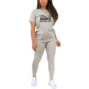 Nimsruc Biker Short Sets Women 2 Piece Outfits Summer Short Sleeve Jogger Tracksuit (Large, 64834 Gray)