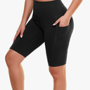 GAYHAY Biker Shorts for Women with Pockets - 8"/5"/3" Booty High Waisted Black Spandex Volleyball Short for Workout Yoga 3XL Black