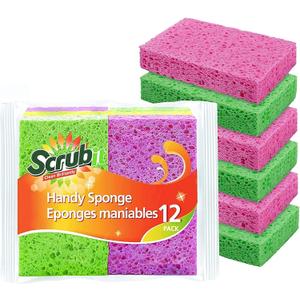 SCRUBIT Cleaning Scrub Sponges, [New Packaging] Non-Scratch Kitchen Sponges for Dishes - 12 Pack Dishwashing Sponge - Assorted Colors Package May Vary