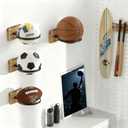 Set of 4 Basketball Holder Wall Mount - Basketball Wall Mount & Football Stand, Multi-Purpose Ball Holder for Bedroom/Living Room Sports Gear Storage, Basketball Stand for Home Room Decor (Charcoal Brown - 4-Packs)