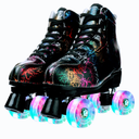 Women's Roller Skates Light Up Wheels, Adjustable Double Row Roller Skates Outdoor Shiny Derby Skates Illuminating for Teens and Youth, 8,5