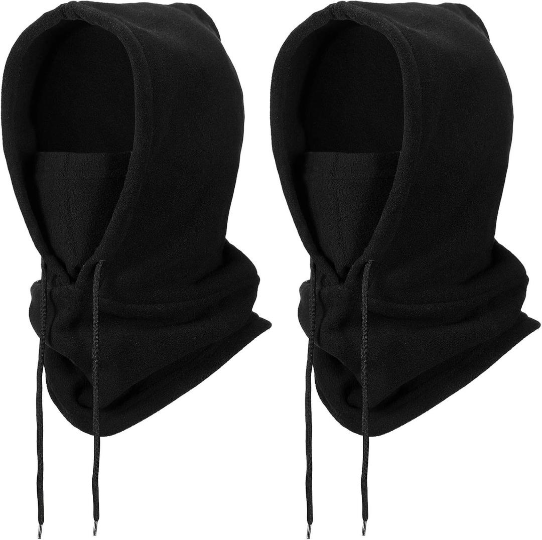 Syhood Winter Fleece Balaclava Ski Mask Balaclava Face Mask Cold Weather Men Tactical Heavyweight (Black)