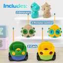 Remote Control Dinosaur Car Toys for Toddler Kids - Best Birthday Gifts for Boys Ages 2 3 4 5 Years Old, 2-Pack Toys for Toddlers 18+ Months with Lights and Music