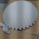 OAKOA Concrete Decorative Bowl - White Large Decorative Bowls for Home Decor - Coffee Table Bowl Decor - Scalloped Ruffle Centerpiece Bowl