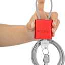 Cable Lock with 3 Keys | L 6.56ft(2m),D 1/6in(4mm) Adjustable Steel Cable Padlock | Aluminum Locks for Bikes, Gate, Lockers & Outdoor Gear | Weatherproof & Red