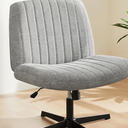 Sweetcrispy Office Chair No Wheels - Armless Desk Chair No Wheels Cross Legged Office Chair Wide Swivel Home Office Desk Chairs