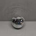 Boshen 10" Disco Mirror Ball with Hanging Ring Silver Party Disco Ball Light for Party Xmas DJ Stage Lighting Effect
