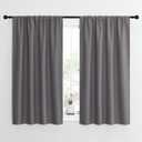 NICETOWN Grey Window Curtains for Bedroom - Home Decoration Thermal Insulated Rod Pocket Blackout Blinds & Drapes for Small Windows (Gray, 2 Panels, W42 x L54 -Inch)