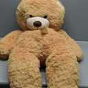 Meooeck Giant Bear 5 Feet Big Giant Large Stuffed Bear 59'' Plush Cute Huge Tall Light Brown Stuffed Valentines Day Gift for Girlfriend Wife Lover Birthday Present