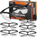OXG Tinted Safety Glasses for Men Women, ANSI Z87.1 Unisex Safety Sunglasses Impact Resistant Protective Eyewear, 6 Packs