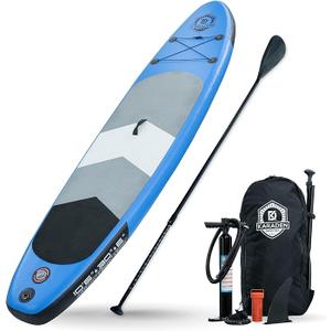 Karaden Designs KD Stand Up Paddle Board with SUP Accessories - Inflatable 10ft 6in, for Paddleboarding, Surfing, Fishing - Portable Blow Up Board, Tripple fins, Paddle, Leash, Air Pump and Backpack