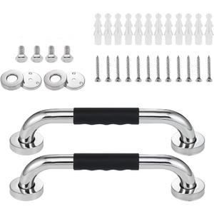 2 x 12 Inch Grab Bar 2 Pack Safety Bath Bar for Bathtubs and Showers Seniors Anti Slip Safety Grab Bar Handicap Grab Rails Stainless Steel Bathroom Toilets Grab Bars for Elderly, Pregnant (Wall Mounted)
