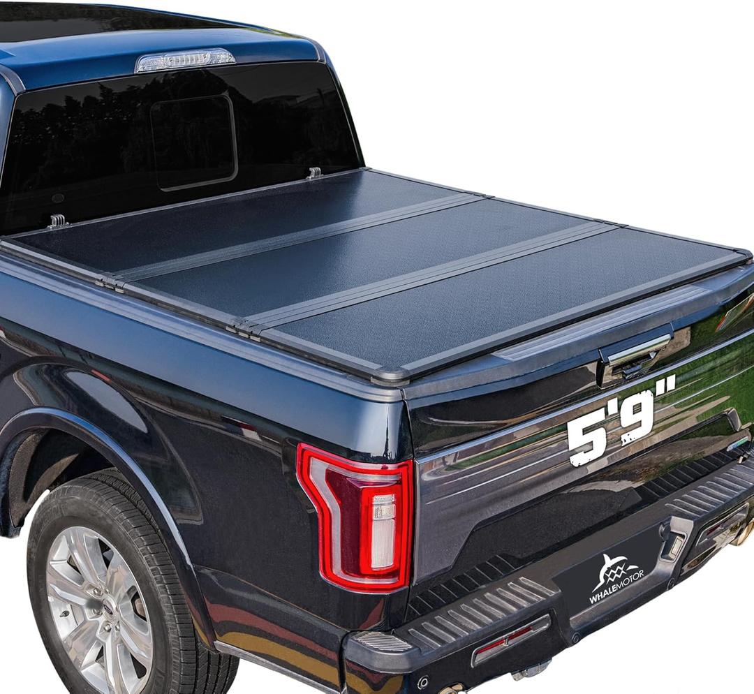 Hard Folding Truck Bed Tonneau Cover Compatiable with Chevy Silverado & GMC Sierra 1500(2007-2026) 5.8 FT Short Box(NO CarbonPro Bed), Tri Fold Style