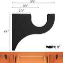 Briwooody 2 Pack Wooden Curtain Rod Brackets Curtain Rod Holder Wood Brackets Classics 3 1/2" Return Bracket for 2" Pole (Black)