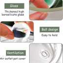 Glass Saucepan with Cover, Transparency Stovetop Pot,Dual Handles Pan with Lid for Pasta Noodle, Soup, Milk, Baby Food making or heating 1.35L/1.9L (1.35L)