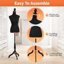 FDW Manikin 60-67Height Adjustable Female Dress Model Display Torso Body Tripod Stand Clothing Forms (Black, 60-67 Inches)