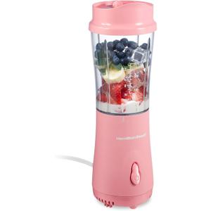 Hamilton Beach Portable Blender for Shakes and Smoothies, 14 Oz BPA Free Travel Cup & Lid, Durable Stainless Steel Blades, Personal Smoothie Blender, Coral (51171)