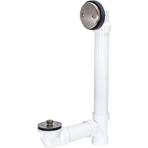 EZ-FLO 1-1/2 Inch Schedule 40 PVC Lift and Lock Two-Hole Decorative Bath Waste Drain, Plastic Tubular with PVD Brushed Nickel Trim, 35296