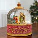 Nativity Scene Snow Globe - Musical Plastic Christmas Snow Globes Lantern That Light Up Featuring Baby Jesus, LED Glitter Water Spinning Decoration Gift Music Box for Adults Women Men