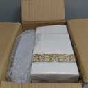 175pcs Gold Plastic Dinnerware Set Elegant Disposable Plates, Cups, Utensils & Napkins for Wedding, Party, Birthday, Graduation