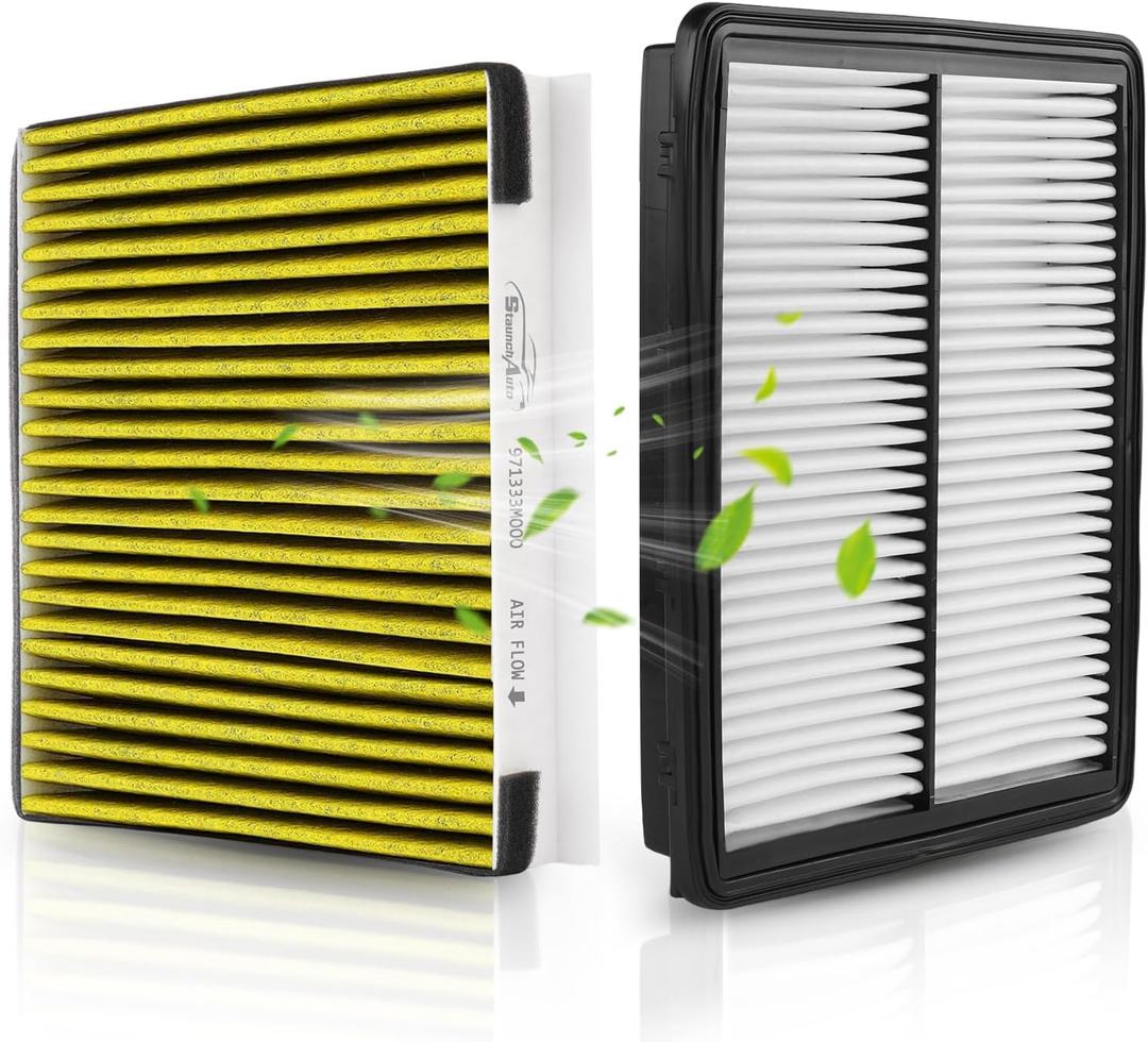 Cabin and Engine Air Filter for 2020-2026 Kia Telluride 3.8L, 2019-2020 Hyundai Santa Fe 2.0L 2.4L Replacement Accessories 971333M000 CA11943