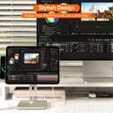 Magnetic Charging Stand for iPad Pro 11, Aluminum Foldable Charger Stand with 360 Rotation, USB-C Fast Wireless Charger Station for iPad, Holder Mount for Office (Rechargeable Version)