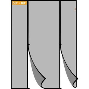 Yotache Magnetic Screen Door Fits Door Size 50"x80", Screen Size 52"x81" Double-Sided Opening Reinforced Mesh with Strong Magnets for Front, Patio Sliding Door (Black)